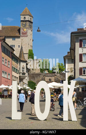 Rapperswil, Sankt Gallen, Suisse : Altstadt - Schloss Banque D'Images