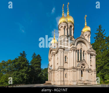 Wiesbaden, Hessen, Allemagne : Russisch-Orthodoxe Kirche in Deutschland Neroberg Banque D'Images