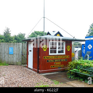 Un bâtiment du centre de service de patrouille AA,le kiosque téléphonique national, Collection Musée d'Avoncroft des bâtiments, Bromsgrove, Worcestershire, Angleterre, RU Banque D'Images