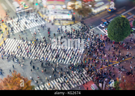 Croisement de Shibuya, le quartier branché de Shibuya centre commerçant et de divertissement, Shibuya, Tokyo, Japon, Asie Banque D'Images