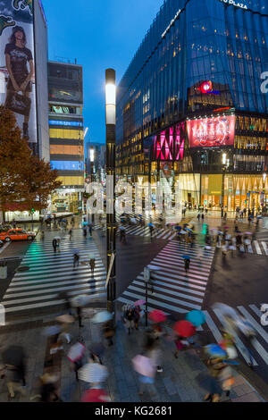 Vue d'ensemble du passage piétonnier de Sukiyabashi, Ginza, Tokyo, Japon, Asie Banque D'Images