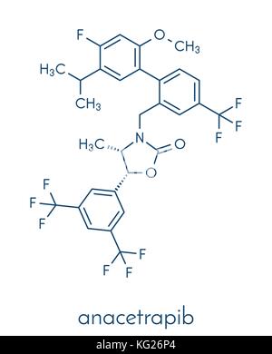 L'hypercholestérolémie anacetrapib molécule pharmaceutique. cetp (cholesterylester transfer protein) inhibiteur pour le traitement de l'augmentation de la cholestérolémie. Illustration de Vecteur