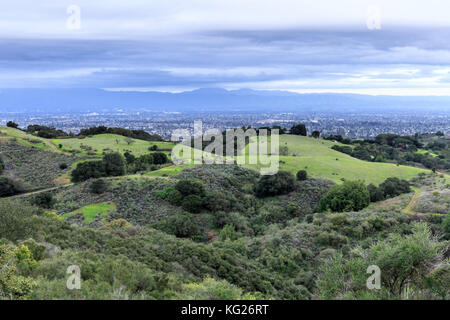 San Francisco Bay area sud vues en hiver. Banque D'Images