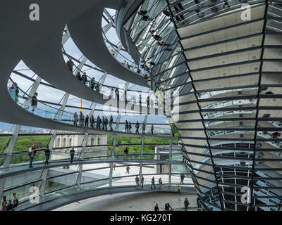 Intérieur du dôme du Reichstag, Berlin, Allemagne, Europe Banque D'Images