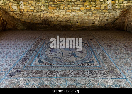 Mosaïque romaine antique à Conimbriga, l'un des plus grands et le mieux conservé romains creusés dans Portugal Banque D'Images