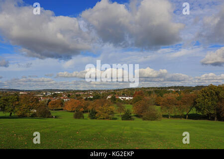 Vue sur Hendon depuis le sommet de Sunny Hill Park, Hendon, Royaume-Uni Banque D'Images