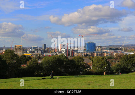 Vue sur Hendon depuis le sommet de Sunny Hill Park, Hendon, Royaume-Uni Banque D'Images