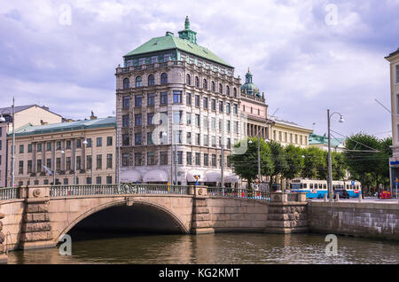 Avis de Södra Hamngatan et Lilla torget à Gothenburg, Sweden. Banque D'Images