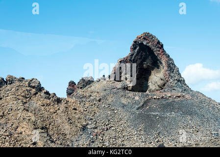 Terrain volcanique rocheux dans le parc national de Timanfaya sur l'île de Lanzarote Banque D'Images