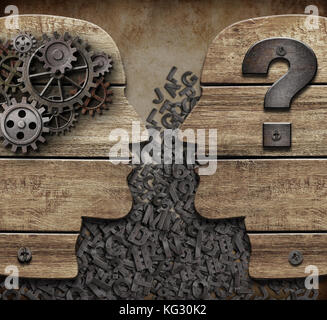 L'échange d'informations et d'incompréhension entre les personnes concept 3d illustration Banque D'Images