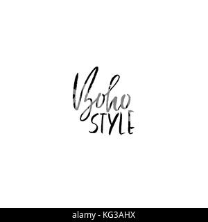 Style boho. citation inspirante. calligraphie au pinceau sec expression. moderbn dans lettrage style Boho pour l'impression et la conception d'affiches Affiches. typographie. vector illustration. Illustration de Vecteur