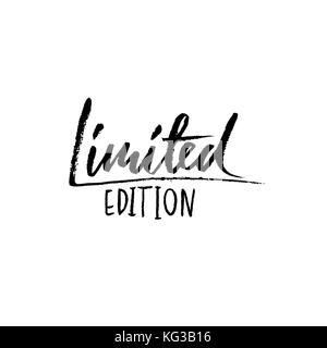 Edition limitée d'encre lettrage manuscrit.. moderne la calligraphie au pinceau sec. typographie poster design. vector illustration. Illustration de Vecteur
