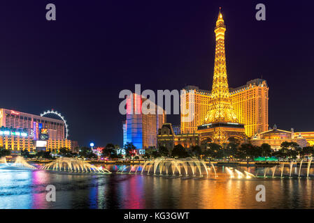 Strip de Las Vegas de nuit Banque D'Images