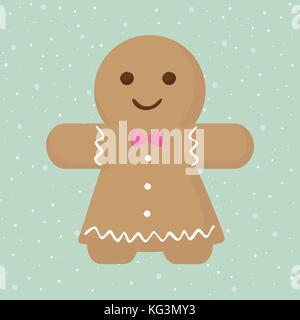 Illustration vecteur de noël gingerbread cookie fille classique Illustration de Vecteur