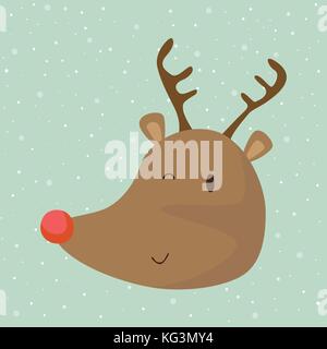 Carte de Noël avec le cerf Illustration de Vecteur