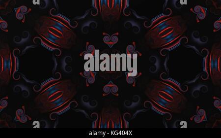 Ornement usé vintage damassé seamless pattern abstract. vintage retro remplages sur fond sombre Banque D'Images