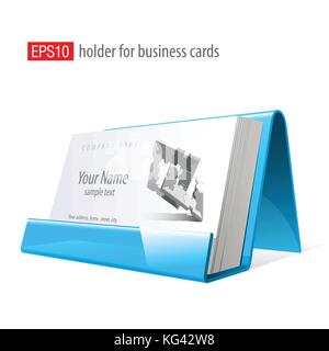 Brillant bleu pour porte-cartes d'affaires. vector illustration Illustration de Vecteur
