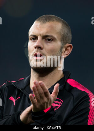 Londres, Royaume-Uni. 09Th nov, 2017. jack wilshere d'arsenal en avant de l'UEFA Europa League phase de groupes match entre arsenal fc et l'étoile rouge de Belgrade à l'Emirates stadium, Londres, Angleterre le 2 novembre 2017. photo par le premier media images. crédit : andrew rowland/Alamy live news Banque D'Images