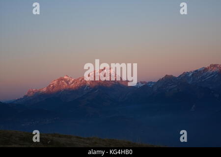 Coucher de soleil sur les diablerets Banque D'Images