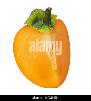 Persimmon fruit isolé sur fond blanc. clipping path Banque D'Images