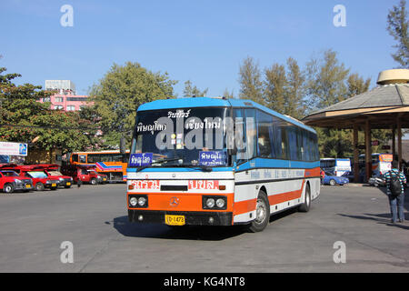 Chiang Mai, Thaïlande - 10 janvier 2016 : la compagnie vintour. route phitsanulok et chiangmai. photo à la gare routière de Chiangmai. Banque D'Images