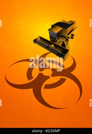 Les machines et le symbole biohazard, illustration. Banque D'Images