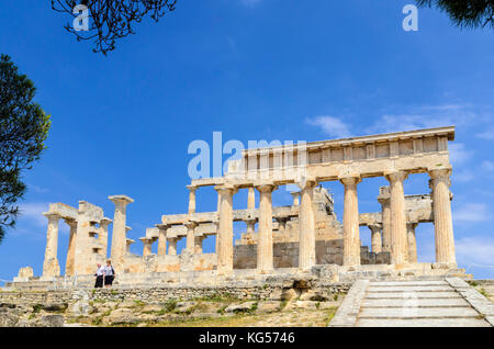 Temple d'Aphaia, Aegina Island, Grèce Banque D'Images