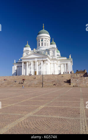 White style néoclassique Lutheran Cathédrale d'Helsinki, conçu par Carl Ludvig Engel, achevée en 1852, Helsinki, Finlande Banque D'Images