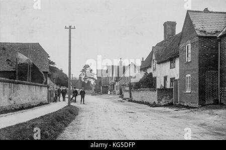 Voir l'historique du village d'Harwell et aere harwell en noir et blanc Banque D'Images