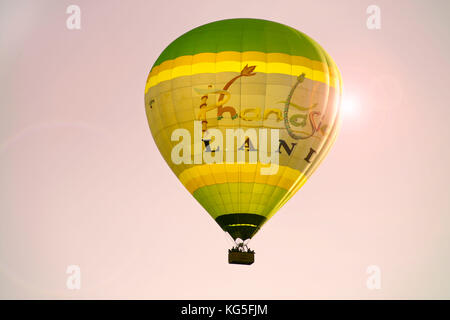Ballon à air chaud sur marnes, Rhénanie du Nord-Westphalie, Allemagne Banque D'Images