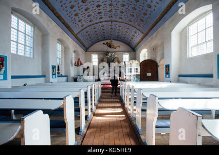 Vue de l'intérieur de l'église de l'abbaye sur l'île de Hiddensee, Allemagne Banque D'Images