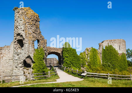 L'Angleterre, l'East Sussex, pevensey, pevensey bay, château de Pevensey Banque D'Images
