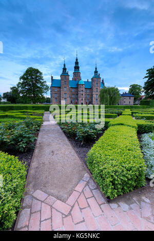 Château de Rosenborg vu des jardins de kongens have, Copenhague, Danemark Banque D'Images