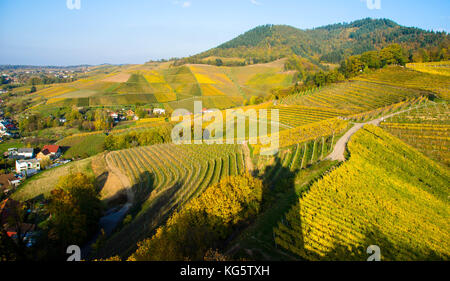 Au-dessus des vignes ortenberg au sud-ouest de l'Allemagne Banque D'Images