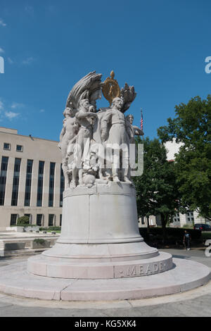 Le George Gordon Meade Memorial, également connu sous le nom de Meade Memorial à Washington DC, United States. Banque D'Images