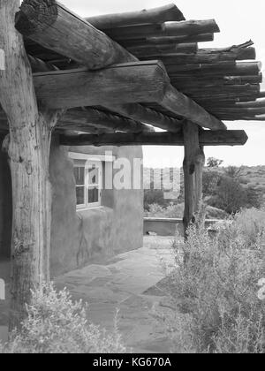 Painted Desert Lodge détails véranda en Arizona. Banque D'Images