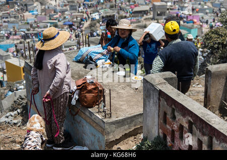 Toussaint à Lima, Pérou cimetière. Banque D'Images