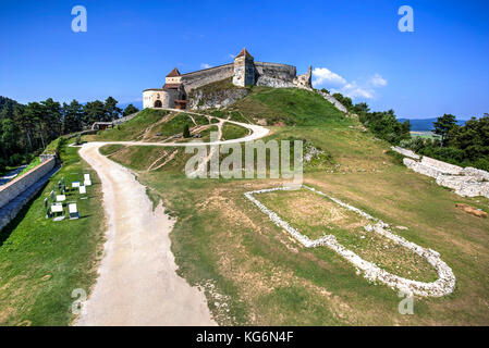 À l'intérieur de la citadelle de rasnov brasov, cour, Roumanie Banque D'Images