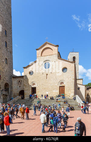 Basilica collegiata di Santa Maria Assunta à san gimignano, italie Banque D'Images