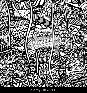 Motif ethnique artistiquement. à la main, ethniques, floral, retro, doodle, vecteur, élément de design tribal art. modèle pour livre à colorier. Illustration de Vecteur