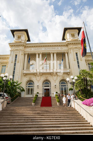 Entrée du Casino Sanremo, San Remo, Italie. Banque D'Images