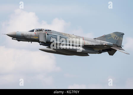 Le McDonnell Douglas F-4 Phantom II en avion de chasse de l'Armée de l'Air hellénique à la Base Aérienne de Florennes en Belgique. Banque D'Images