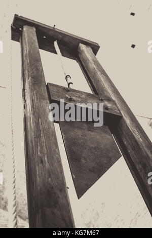 Guillotine dans Palazzo dei Consoli à Gubbio, Ombrie, Italie Banque D'Images