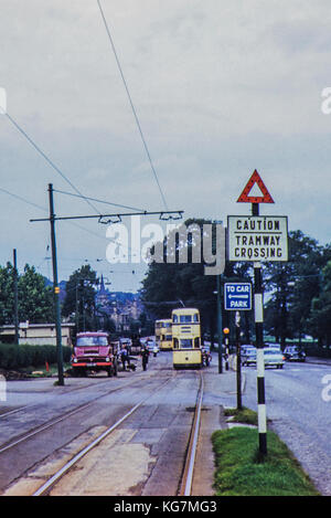 Dernier jour de tramways fonctionnant à Sheffield. n° 634 et 635. image prise à millhouses sur 03/09/1960 Banque D'Images