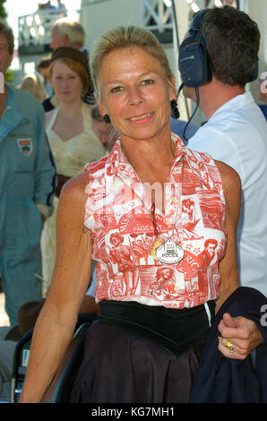 Lady Susie Moss, 3e épouse de Sir Stirling Moss, Festival of Speed, Goodwood, Angleterre, Royaume-Uni 2004 Banque D'Images