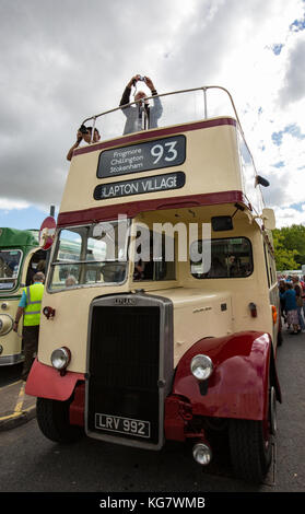 Bus d'époque à Kingsbridge, Devon Banque D'Images