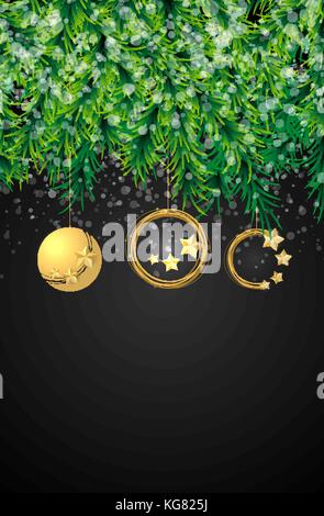 Noël sapin ball carte décoration Illustration de Vecteur