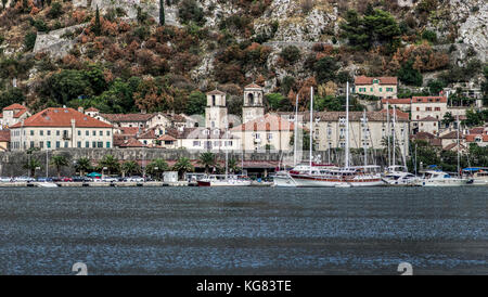 Monténégro - vue panoramique de la ville de Kotor Banque D'Images