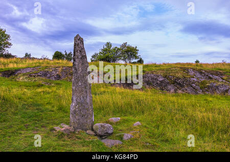 Le Hoga rune (Hogastenen) sur Orust, Bohuslän County, en Suède. Banque D'Images