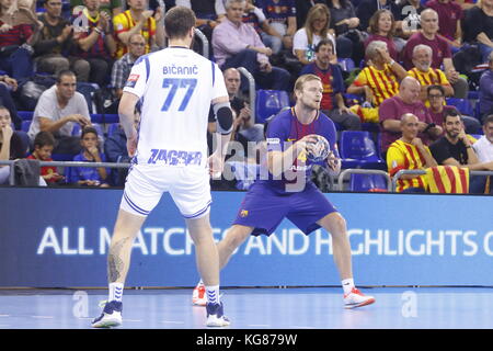 Aron Palmarsson, 4 octobre 2017, Palau Blaugrana, Barcelone, Espagne; phase du groupe de la Ligue des champions de l'EHF Mens, handball. FC Barcelona Lassa / CRO HC Prvo Plinarski Drustvo Banque D'Images